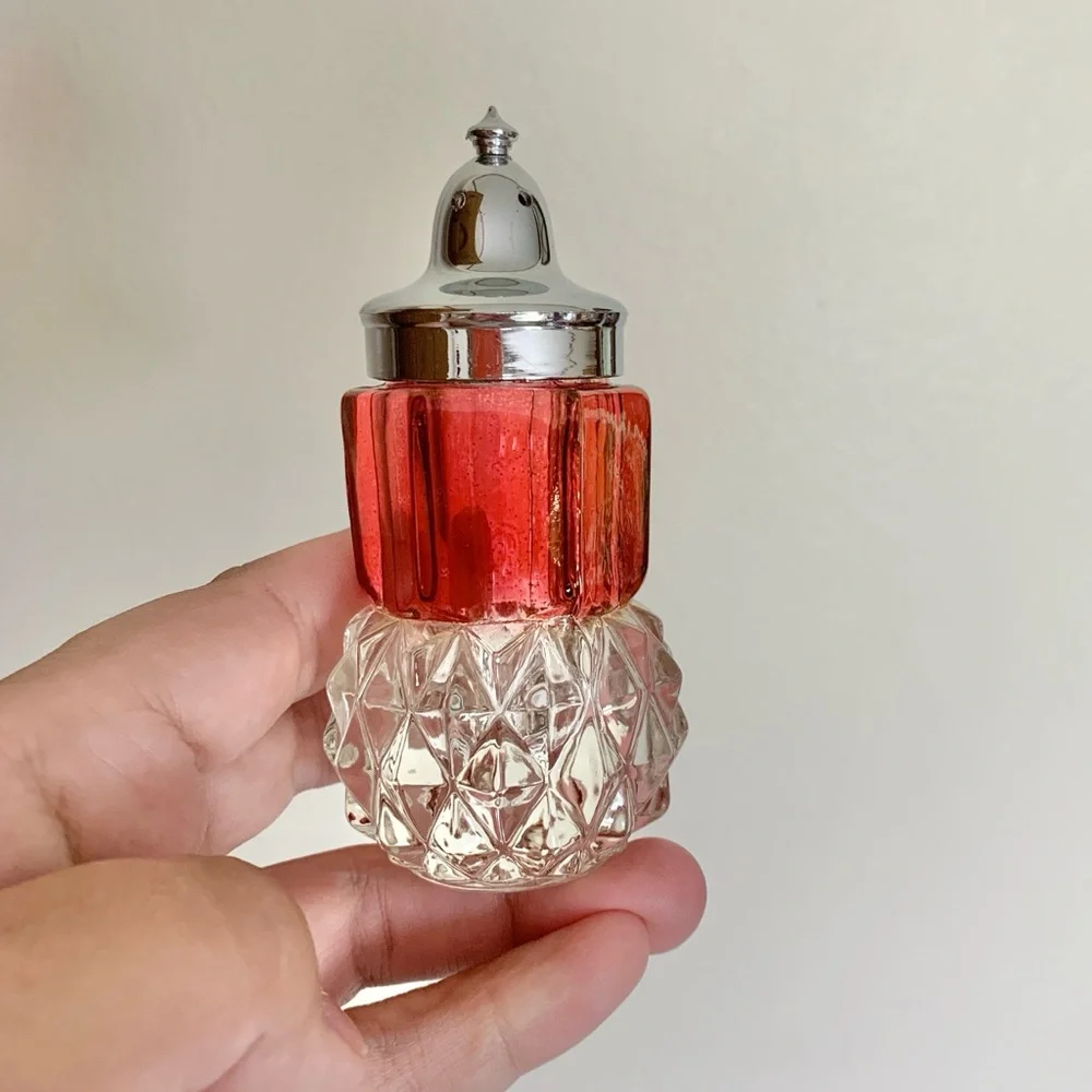 Indiana Glass Diamond Point Ruby Red Flashed Bowl and Salt & Pepper Shakers